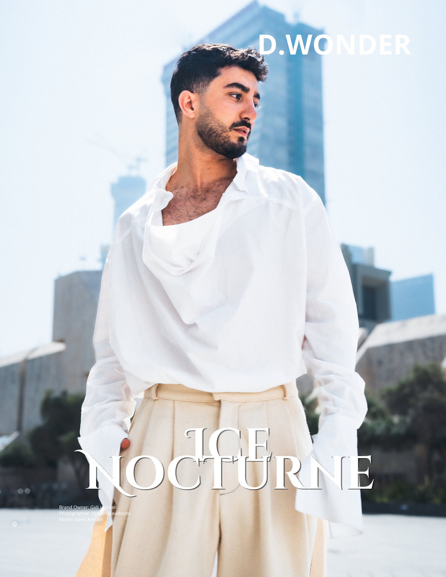 D.WONDER ICE NOCTURNE Collection - White shirt editorial